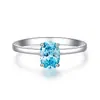 Anel de prata esterlina S925 Amazon transfronteiriço 5X7 denier feminino pequeno fresco cor zircônia pequeno anel de diamante atacado