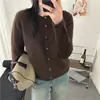 Chaqueta Suéter de Lana 100% Cuello Redondo para Mujer, Nuevo Modelo Otoño e Invierno 2026, Engrosada, Cálida, Suave y Amigable con la Piel, Cárdigan de Punto Superior