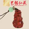 Cadena para Teléfono Dragón de Sándalo Verde y Sándalo Morado Jugando con Perlas, Estilo Creativo Yiming Xianyuan Talla en Madera Dragón del Zodiaco Colgante para Bolso