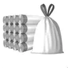 Sacos de Lixo Brancos com Cordão Domésticos Espessos Portáteis Cozinha Fechamento Automático Tamanho Grande Sacos de Limpeza para Dormitório Sacos Plásticos
