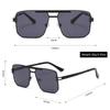 2317 Gafas de Sol Metálicas de Marco Grande de Doble Puente Gafas de Sol Comercio Electrónico Transfronterizo Exportación Amazon Uv400 Tendencia de Moda