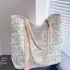História de Primavera Nova Bolsa de Lona Floral Simples Bolsa Tote de Ombro de Grande Capacidade para Ir ao Trabalho Bolsa de Lona Versátil e da Moda