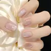 Parche para Uñas Falsas Desmontable, Estilo Simple, Color Nude Corto, Transparente Hielo Blanqueador, Para Uso Diario de Estudiantes