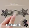 Pente de cabelo com estrelas de strass de alto valor para cabelo quebrado artefato de acabamento para cabelo quebrado modelador de cabelo invisível na parte de trás da cabeça grampo de cabelo para menina pente