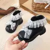 Botas de Cuero Estilo Coreano para Niñas Botines Chelsea de Otoño para Niños Encaje Dibujo Animado Niña Princesa Botines Tobilleros Zapatos para Bebés y Niños Botines Cortos