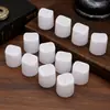 Velas electrónicas simuladas personalizadas con bordes ondulados, accesorios de decoración de escena de velas de boda, lámparas de vela simuladas pequeñas tipo velita