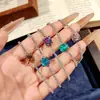 Colar com Pingente Octogonal Clássico de Cabeça de Touro com Corte Rosa Paraíba, Brincos de Diamante Coloridos, Anel de Diamante Rosa, Pulseira Azul Oceano