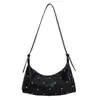 Bolso Retro de Piel Suave de Alta Calidad con Remaches Tipo Bollo, Bolso Versátil para la Axila, Bolso Cruzado de Gran Capacidad de Nicho para Commuters para Mujer