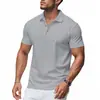 Camisas polo europeas y americanas para hombre transfronterizas, casual de negocios, corte holgado, tejido de malla de secado rápido, polo de manga corta de verano para golf al por mayor
