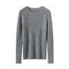 Tricô de Caxemira Casual e Elegante com Listras Verticais e Gola Redonda para Mulheres, Look Solto que Afina, Tricô Macio e Sedoso, Blusa de Manga Longa para Usar por Baixo