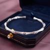 Pulseira de bambu de prata pura s999 feminina luxo leve requintada joia de prata pulseira ashore nicho presente para namorada joia de aniversário