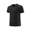 Marca en stock Camiseta de manga corta elástica de secado rápido de seda de hielo para hombre, de verano, cuello redondo, transpirable, para fitness, running, informal, de media manga.