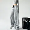 Calça Wide Leg com Patchwork de Renda Inspirada em Design para Mulheres, Novo Estilo Primavera e Outono 2025, Calça Casual Reta Fluida, Calça Longa Emagrecedora para Mulheres
