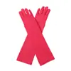 Guantes de Fiesta de Color Sólido Elásticos de Seda de Leche para Actuación Guantes de Vestir Accesorios de Disfraz para Festival