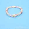 Pulsera de Cerámica de Estrella de Mar Color Macaron para Mujer Lujo Ligero Nicho Estampado de Cerámica de Jingdezhen Pulsera con Cordón y Cuentas