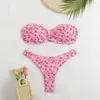 Nuevo Bikini de Dos Piezas para Mujer Traje de Baño Dividido con Top Tipo Tubo Estampado Venta Transfronteriza Amazon