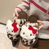 Chinelos de Casa Femininos, Design de Gato Fofo, Chinelos Fechados de Algodão para Outono e Inverno, Atacado Chinelos Quentes de Pelúcia Antiderrapantes para Mulheres