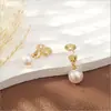 Pendientes de Perla Brillantes, Elegantes, de Alta Gama, Lujo Ligero, Estilo Retro Francés, Sin Perforar, Elegantes Pinzas para Orejas