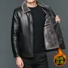 Rebaja Caliente Chaqueta de Cuero para Hombre con Forro de Felpa y Chaqueta de Cuero Gruesa Forrada de Piel para Papá Ropa de Invierno para Personas de Mediana Edad y Mayores Chaqueta de Cuero Caliente