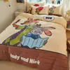 Set de Cuatro Piezas con Estampado de Dibujos Animados de Disney de Algodón Puro Nuevo 2026