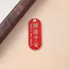 Accesorios para Joyería de Aleación con Goteo de Aceite DIY Llavero Rojo Pulsera Colgante con Texto de Bendición Placa de Palabra Inspiradora de Buena Suerte