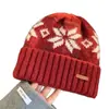 Gorro de Punto Fair Isle de Nicho Otoño/Invierno 2026 para Mujer, Gorro de Lana Grueso Cálido Protector de Orejas, Gorro para Clima Frío, Efecto Adelgazante