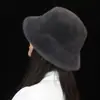 Sombrero de Pescador de Felpa con Ala Ancha para Invierno, Cálido y Engrosado para Protección contra el Frío, Protección para las Orejas, Sombrero de Cubo Estilo Mongol, Moda Versátil de Copa Plana para Viajes Diarios