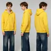 Sudadera con capucha y cremallera de otoño e invierno para hombre y mujer, chaqueta deportiva casual holgada, uniforme de grupo con logo personalizado, ropa de trabajo