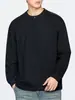 Camiseta masculina Anyang retro americana texturizada de manga longa, nova para o outono de 2026, corte solto para o dia a dia com gola Henley