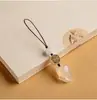 Colgante Cadena para Teléfono Móvil Zorro de Ágata Natural Colgante de Ágata Calcedonia Tejido a Mano DIY Colgante para Llave de Teléfono Móvil