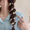 Elástico de Cabelo Fio de Telefone Pérola Rosa Grampo de Cabelo Flor Corda de Cabelo Acessório de Penteado Feminino Novo Modelo 2025 em Estoque