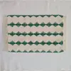 Mantel individual de algodón y lino estilo Ins con borlas, vintage, estilo bohemio, patchwork bicolor, tejido jacquard, mantel individual, alfombrilla aislante del calor