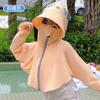 Ropa de Protección Solar para Niños Verano Nuevo Estilo Niñas y Niños Seda de Hielo No-UV Transpirable Capa Chal Ropa con Capucha