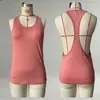 Regata Esportiva Feminina Elástica Sem Mangas para Corrida Fitness Respirável Secagem Rápida Blusa com Recorte nas Costas para Yoga Fitness