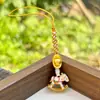 Corrente de Celular Cavalo de Madeira com Gotejamento de Óleo Dourado Antigo Novo Estilo Chinês Pingente Artesanal DIY Pingente Pequenos Acessórios Estilo Chinês