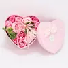 Sourcing transfronterizo Regalo del Día de San Valentín Qixi para novia mejor amiga caja de regalo de flor de rosa en forma de corazón flor de jabón artículo de regalo creativo