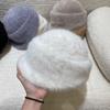 Sombrero de Equitación Versátil Estilo Diseñador para Mujer, Boina de Piel Sintética de Conejo, Sombrero de Celebridad de Internet y Socialité, Sombrero Octogonal Cálido de Invierno