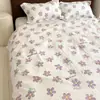 Conjunto de cuatro piezas estilo pastoral de verano, fresco y refrescante, hecho de algodón con aloe vera, transpirable y ligero, juego de ropa de cama para uso doméstico