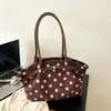Comércio exterior transfronteiriço estilo coreano simples bolinhas grande capacidade para o dia a dia 2026 camurça nova moda tendência bolsa de ombro tote
