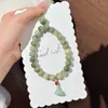 Pingente de Raiz de Bodhi Verde Leitoso Semelhante a Jade, Estilo Chinês Fresco e Simples Corrente de Telefone Anti-Perda, Charme de Bolsa Feminina, Joia de Contas Budistas