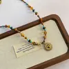 Colar de Pedra Olho de Tigre com Contas Estilo Retro Outono e Inverno Maillard Corrente para Clavícula Colar Elegante da Moda Joias para Mulheres de Alta Qualidade