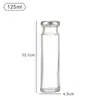 Venta al por mayor, botella de oreja de plata de Nido de Pájaro, tapa de hojalata sellada, subbotella, patrón vertical, vidrio transparente, pegamento de flores, botella vacía