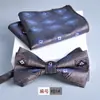 Gravata Borboleta, Lenço Quadrado de Flores, Terno de 2 Peças, Jacquard Novo Estilo, Roupa Formal Masculina, Moda, Casual, Negócios, Executivo, Noivo, Casamento