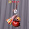 Tallado Creativo de Ciprés Rojo y Palo de Rosa Caqui Ruyi Cadena para Teléfono Móvil Colgante Decorativo para Mochila de Pareja