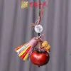 Tallado Creativo de Ciprés Rojo y Palo de Rosa Caqui Ruyi Cadena para Teléfono Móvil Colgante Decorativo para Mochila de Pareja
