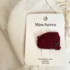 Grampo de Cabelo Infantil Lã Vermelho Vinho Laço Ano Novo Grampo Lateral Grampo para Franja