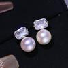 Accesorios DIY Aretes de perlas de plata esterlina S925 soporte vacío aretes de azúcar aretes soporte de plata materiales hechos a mano 7-12mm