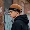 Gorra docker de hip-hop de moda transfronteriza para hombres y mujeres, adecuada para todas las estaciones, sin visera, gorro simple de bloques de color con letras, sombrero casual de estilo callejero