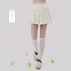 Falda Corta Deportiva Refrigerante para Mujer, Falda de Yoga Anti-Exposición Dos en Uno con Bolsillos, Cintura Elástica, Falda de Tenis Casual