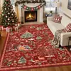 Alfombra Base Lavable de Cachemira Sintética para Festival Navideño, Limpiable, Sin Lavado, Alfombrilla de Suelo de Área Grande con Cobertura Total, Alfombra para Sala de Estar del Hogar